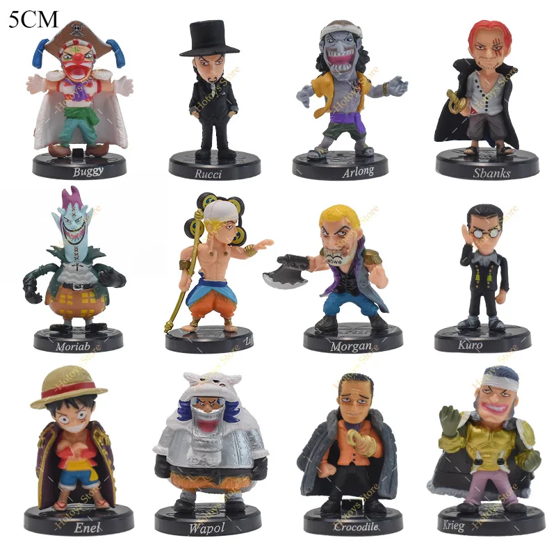 3-12pcs/set Anime One Piece Figure Luffy Zoro Sanji Ace Nami Shanks Q Ver.Straw Hat Action Figures Brook Usopp Buggy Model Toys - купить по