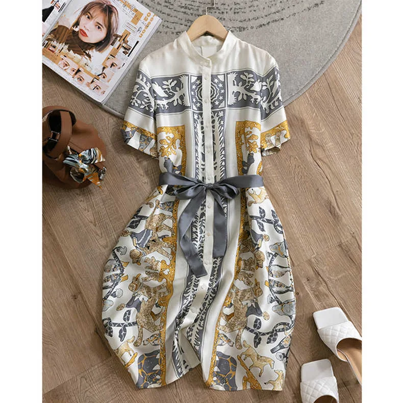 

S830 High quality New Fashion Women 2023 lady Dress Luxury famous Brand European Design party style dress