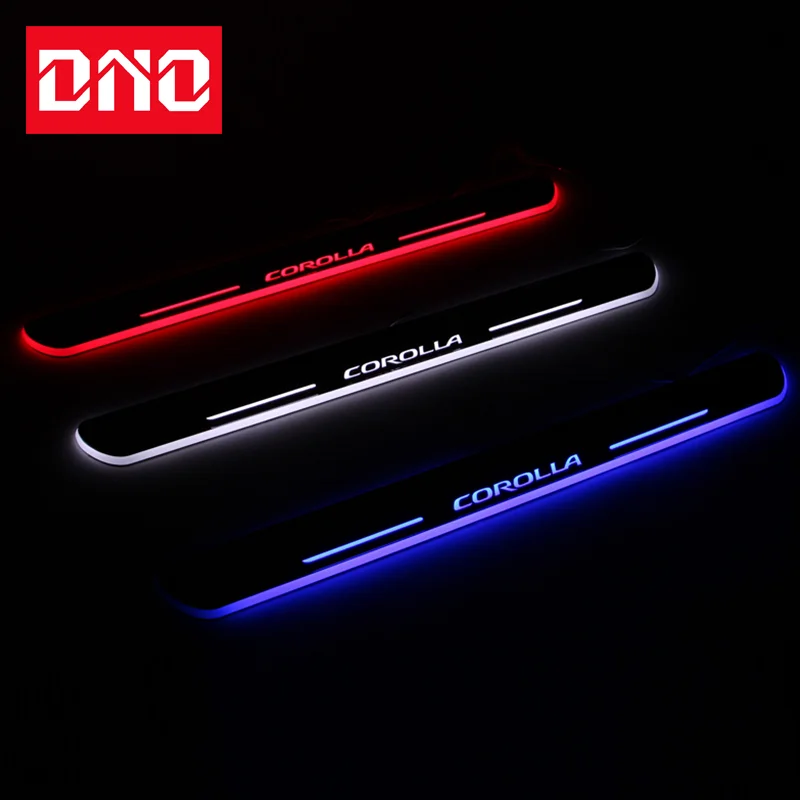 

DNO Car Door Sill Pedal LED Light For Toyota Corolla 2007 - 2019 2020 Welcome Scuff Plate Pathway Moving Lamp