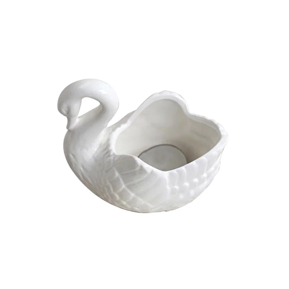 

Ceramic Swan Ornament Mini Flower Pot Organizer Tealight Holder Storage Dish Wedding Gift