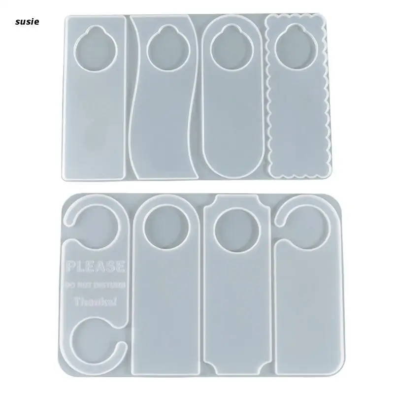 

X7YA Silicone Resin Molds Doorplate Epoxy Resin DIY Door Hanging Plates House Number for Store Home Office Decorative Mold