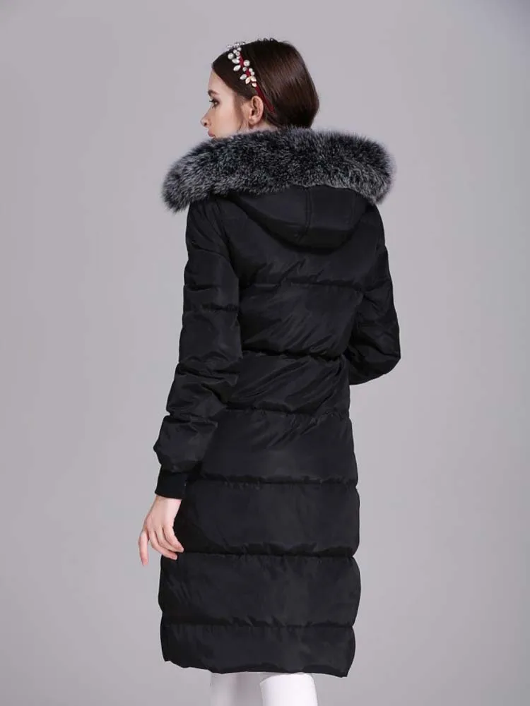 Winter new thickened 90 white duck down over the knee plus long down jacket female temperament coat enlarge