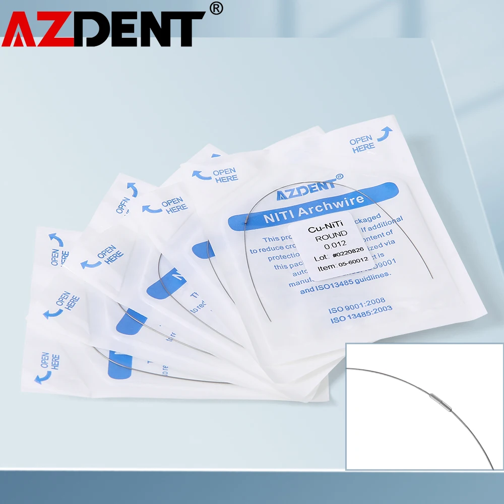 

1Pcs/Pack (Total 5 Pcs) Dental Orthodontic Copper 35˚ Super Elastic Cu-NiTi Archwire With Stops Round / Rectangle Damonform