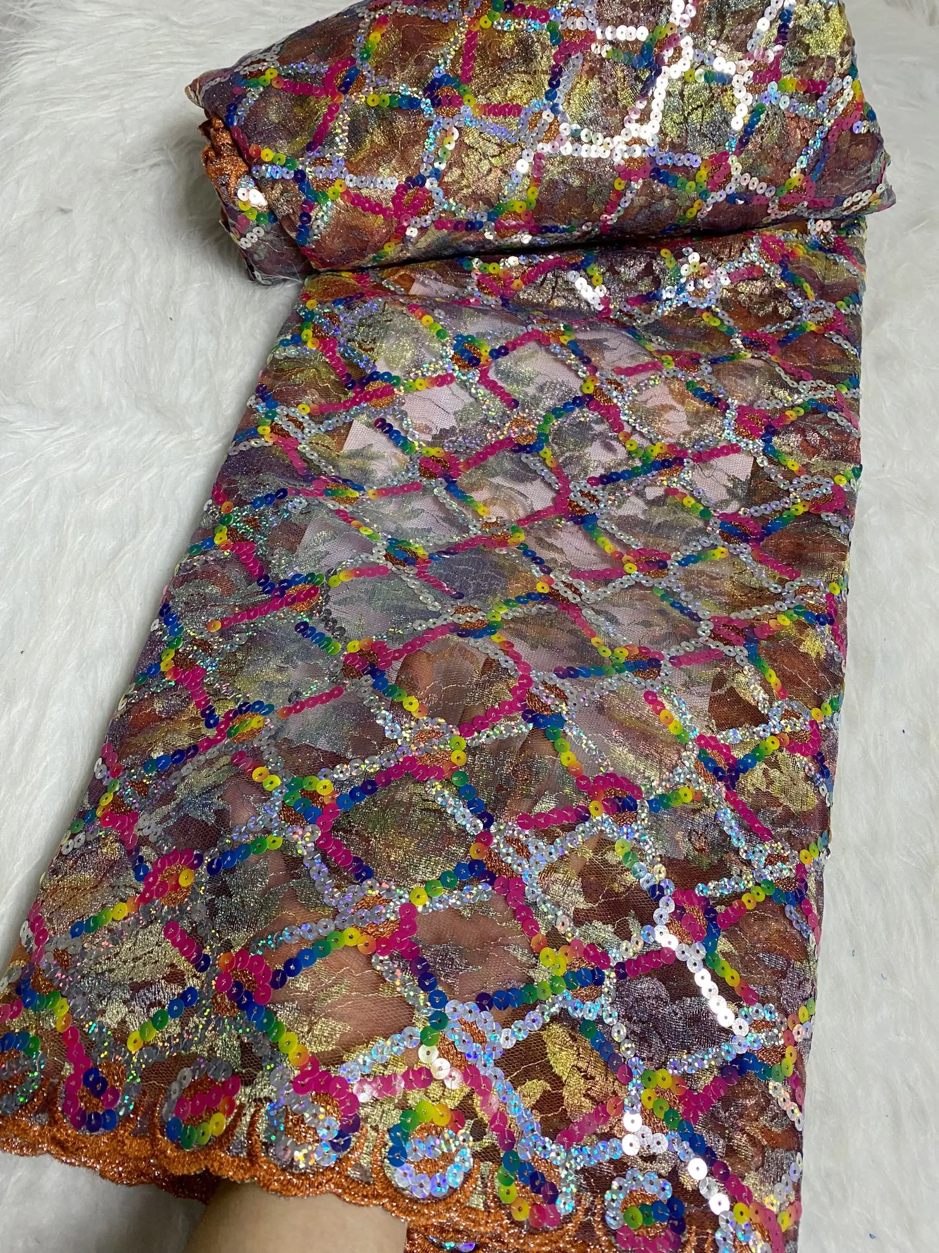 Модная последовательность кружевной ткани 2024 высокое качество африканская