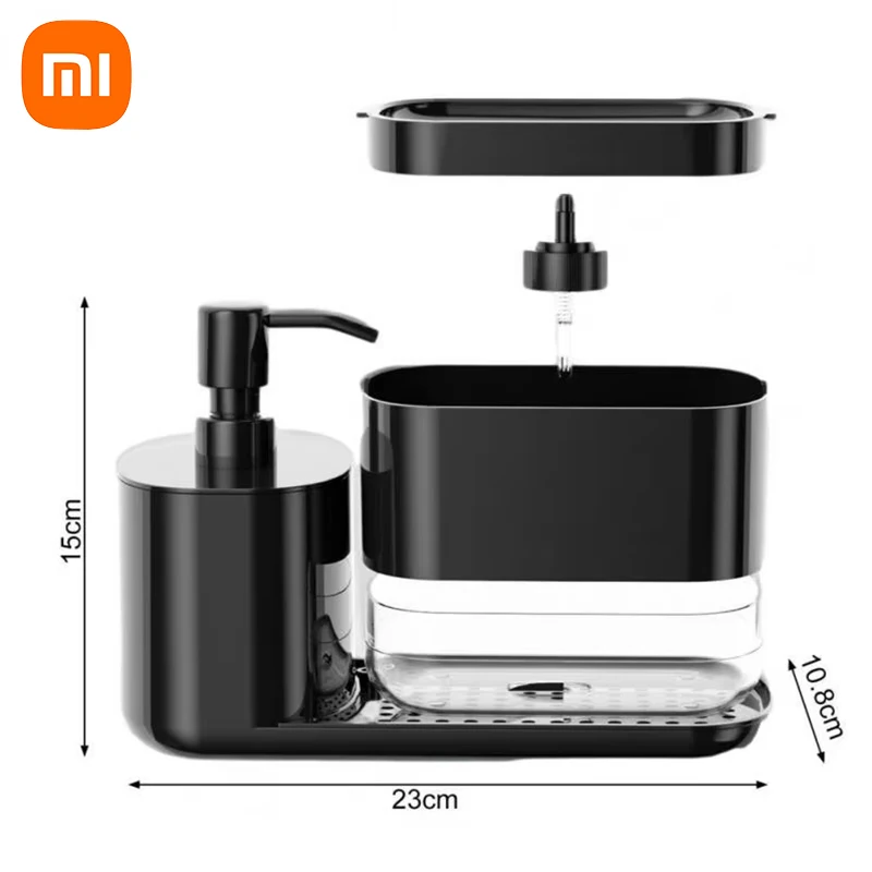 Дозатор для кухонного мыла Xiaomi 3 в 1 контейнер насоса жидкого с держателем губки