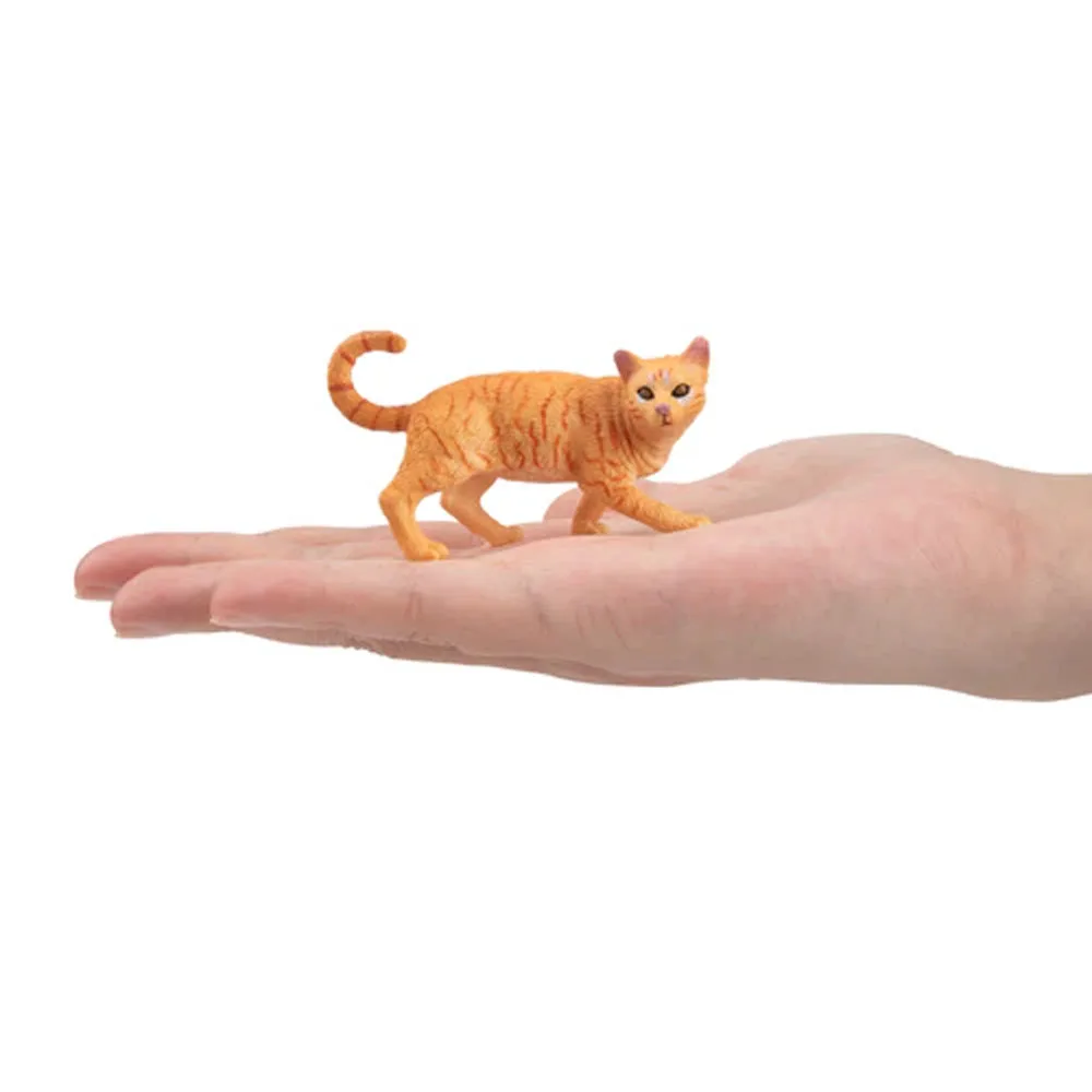 Фото Toymany Моделирование Striding Orange Tabby Cat Pet Модель животного Игрушка Мини-фигурки Фигурки Детский образовательный подарок и декор для торта №2