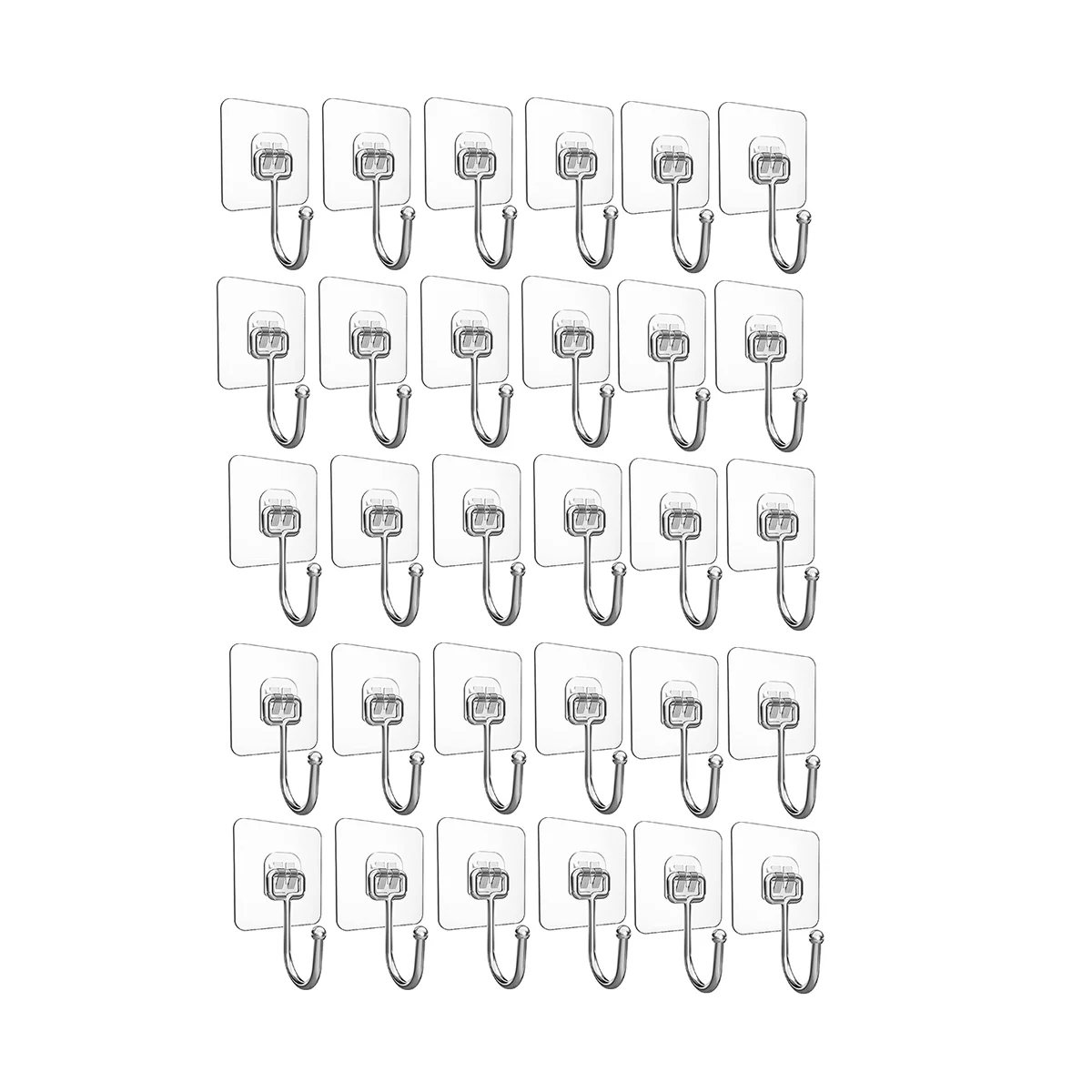 

Adhesive Wall Hooks,Heavy Duty Hold Wall Hooks for Hanging,Transparent Waterproof Rustproof Sticky Hooks for home