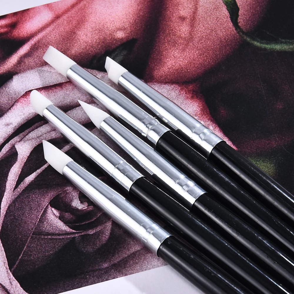 

5Pcs Nail Pen Brush 5 Different Sizes Nail Glue Phototherapy Pen Suitable for Professional Salon or Home Use Gel Nail Brush
