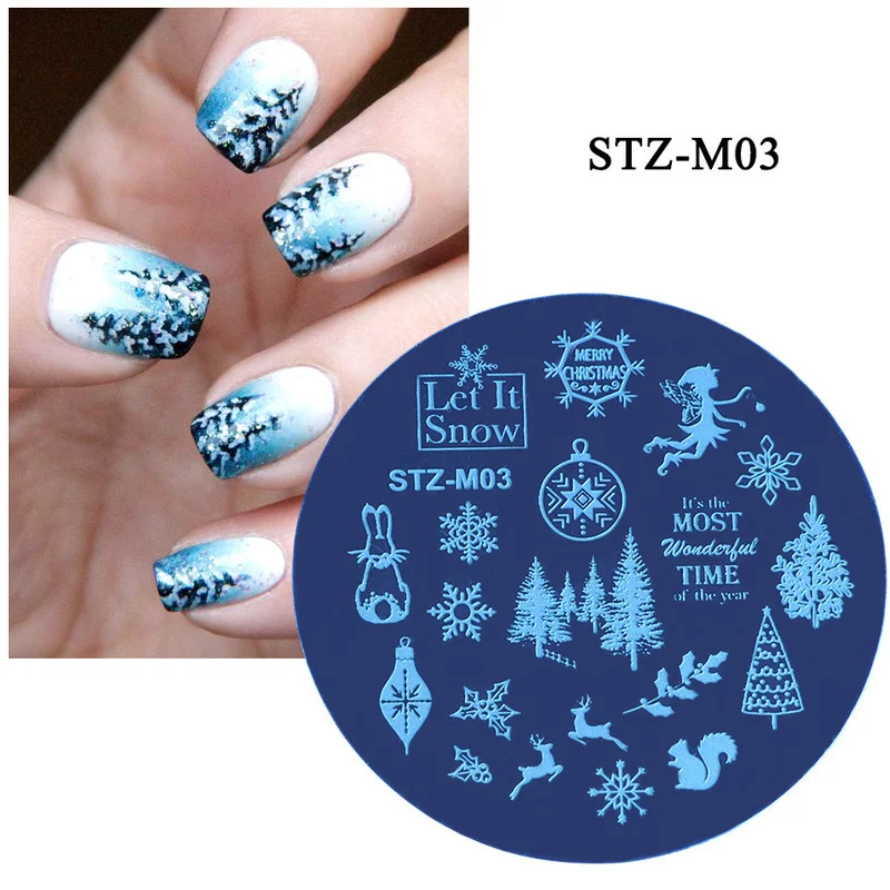 1 шт. штамп для дизайна ногтей штамповочная пластина цветок животное новый год