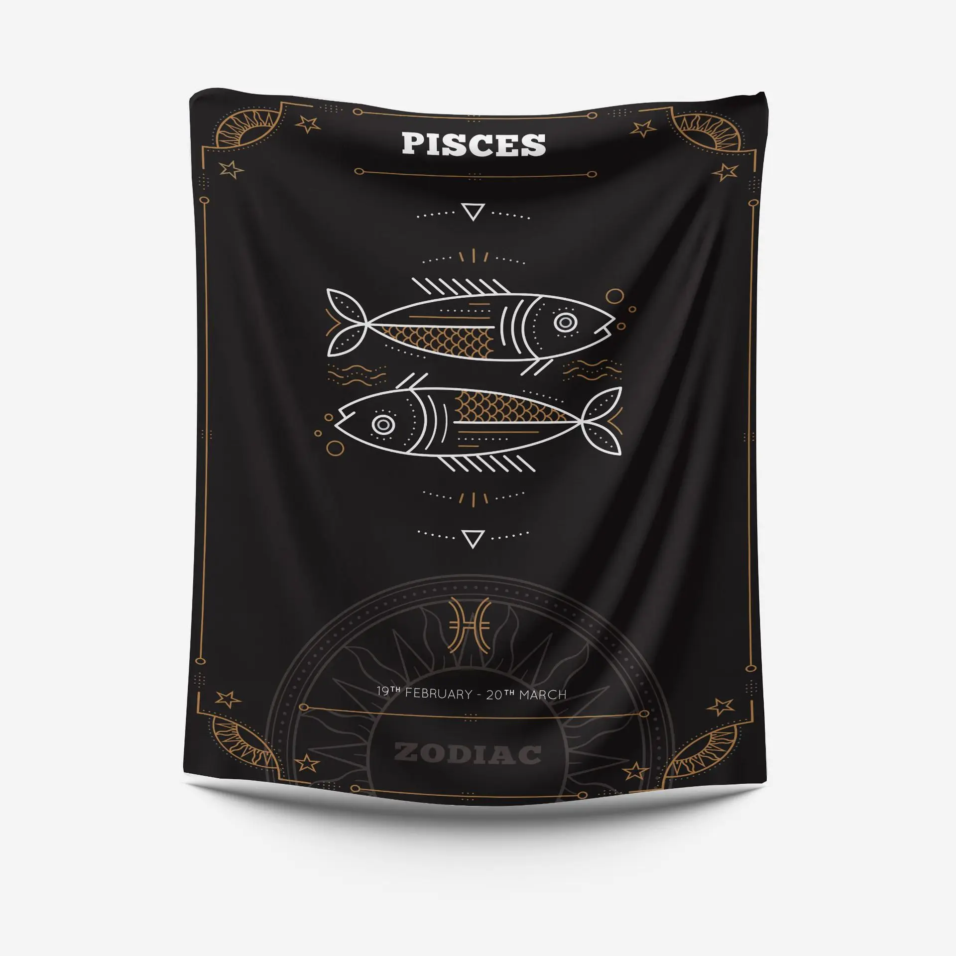 

Pisces Constellation Black Tapestry Art Tapestry Wall Hanging Living Room Bedroom Dorm Party Wall Decoration