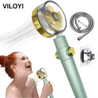 viloyi high pressure shower head water saving turbo fan handheld showerhead abs adjustable spa propeller bathroom filter nozzle