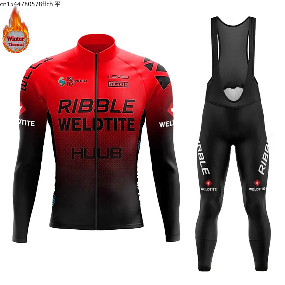 

2023 HUUB bike Winter Thermal Fleece Sets Long Cycling Jersey 20D Gel PadMens MTB Ropa Ciclismo Bike Bicycling Maillot Clothes