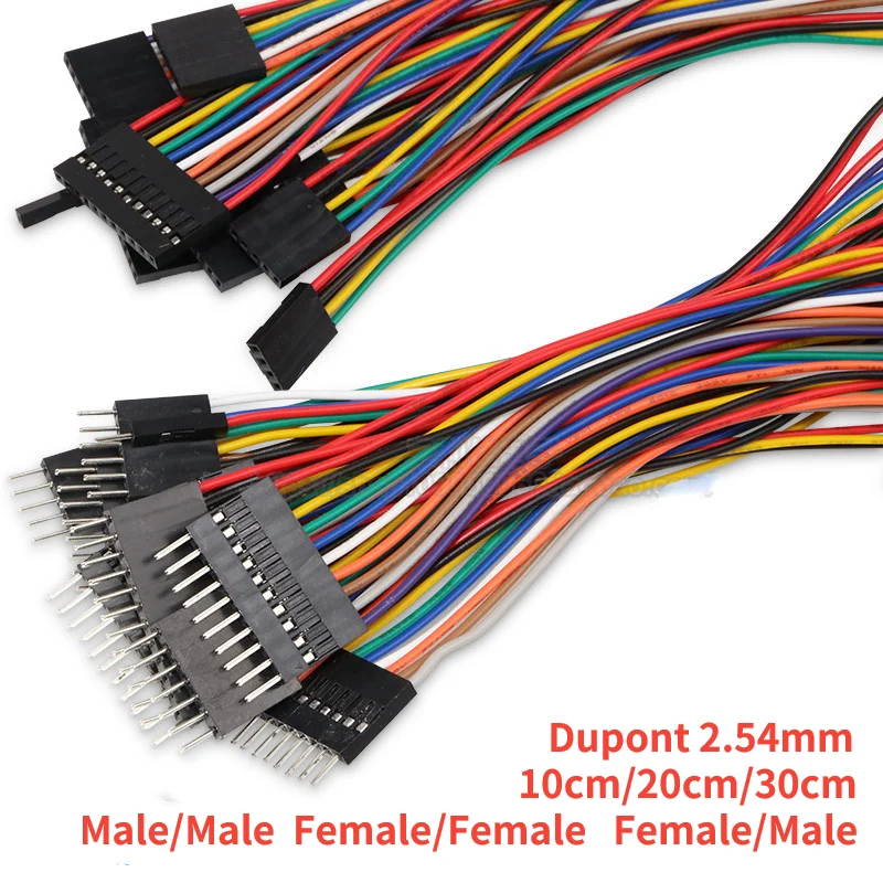 

10PCS 2.54MM Dupont Line Male Female Double Headed 1P 2P 3P 4P 5P 6P 7P 8P 9P 10 Pin Dupont Jumper Cable Wire for PCB