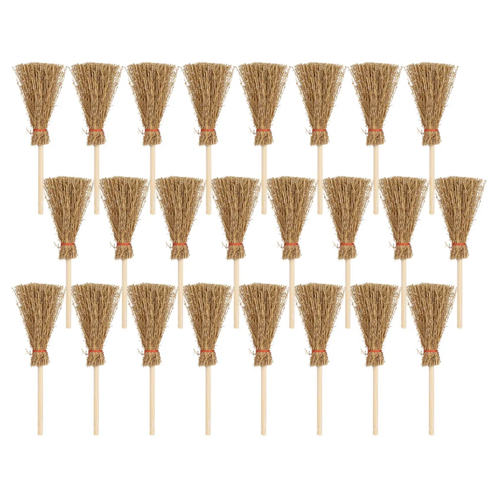 

25Pcs Doll House Brooms Micro Landscape Decor Miniature Brooms Mini Broom Ornaments