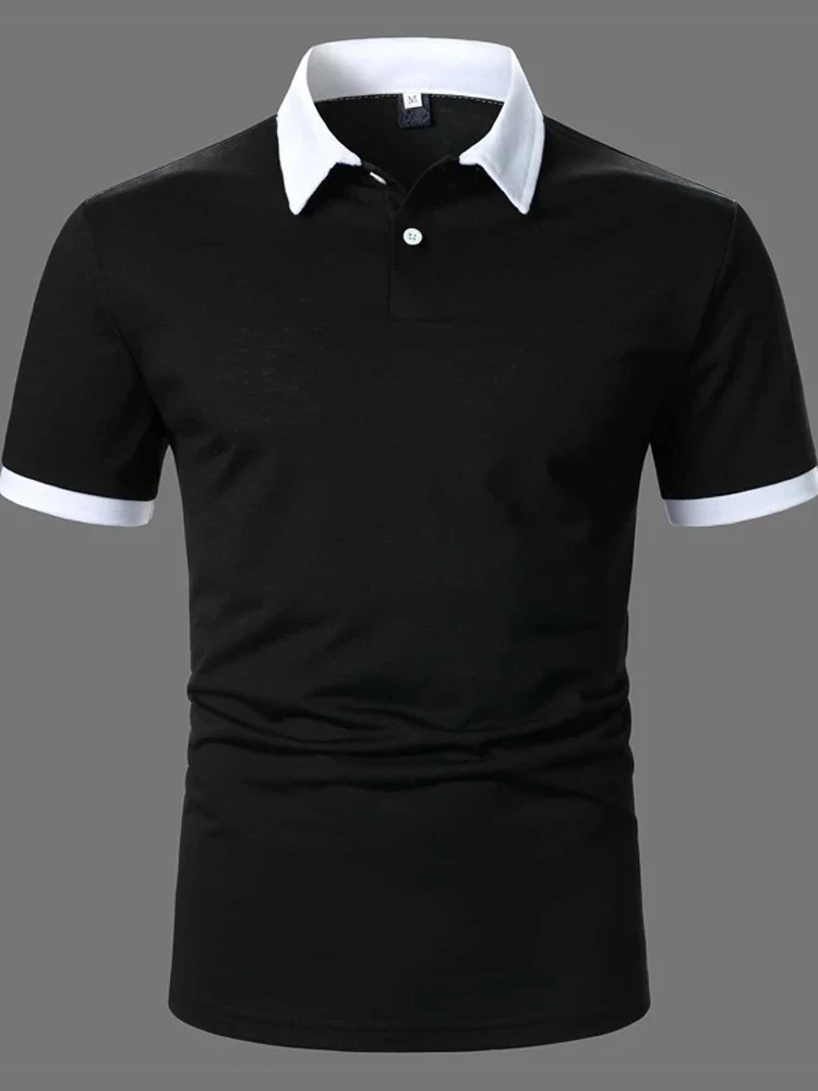 

Men's Polo Shirts Short Sleeve Polo Shirts Contrast Polo New Summer Streetwear Casual Fashion Men's Tops