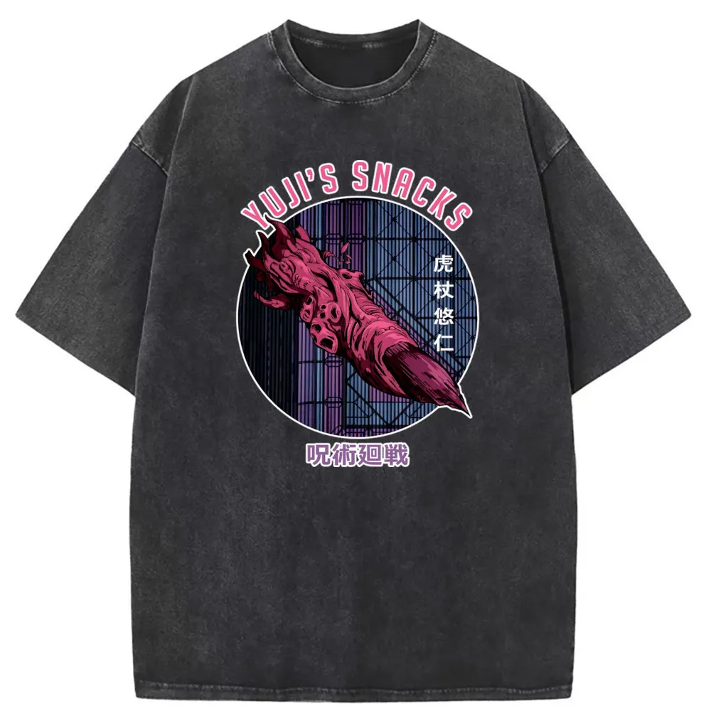 

Yuji Snack Jujutsu Kaisen Tops T Shirt Men Europe Long Sleeve Washed Tshirt Dominant Comfortable Sweatshirts Japan Anime T Shirt