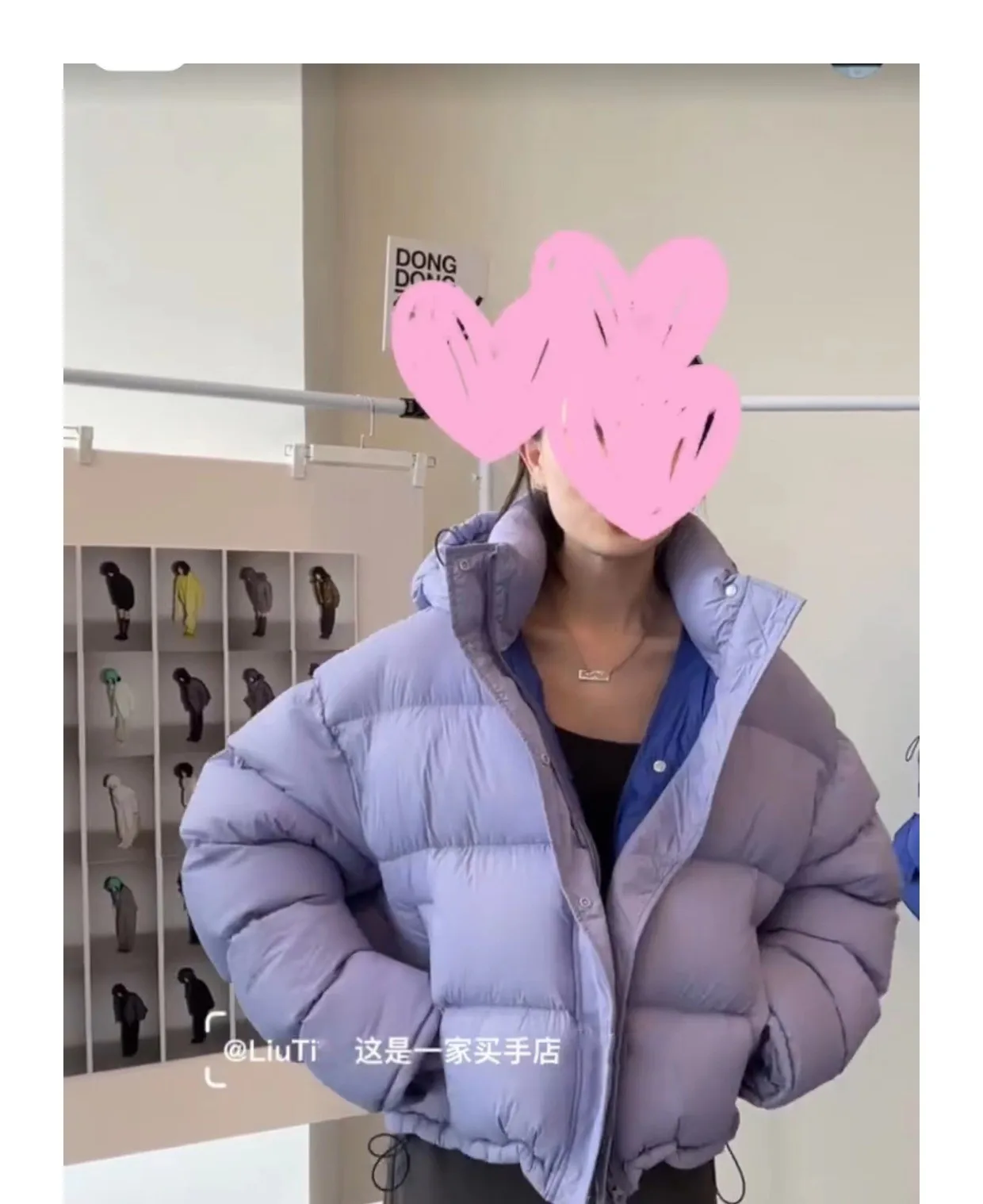 Winter short bread jacket thickened white duck down hooded loose coat