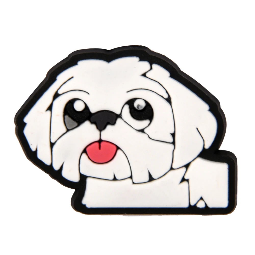 Single Sale PVC Cartoon Animal Croc Charms Dog Chick Duck Snail Garden Shoe Accessories Wristband Decoration Kids Gifts