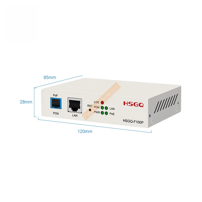Фото Оптический терминал HSGQ-F100P с одним портом 1GE LAN PoF в железном корпусе для решений полностью оптических сетей №3