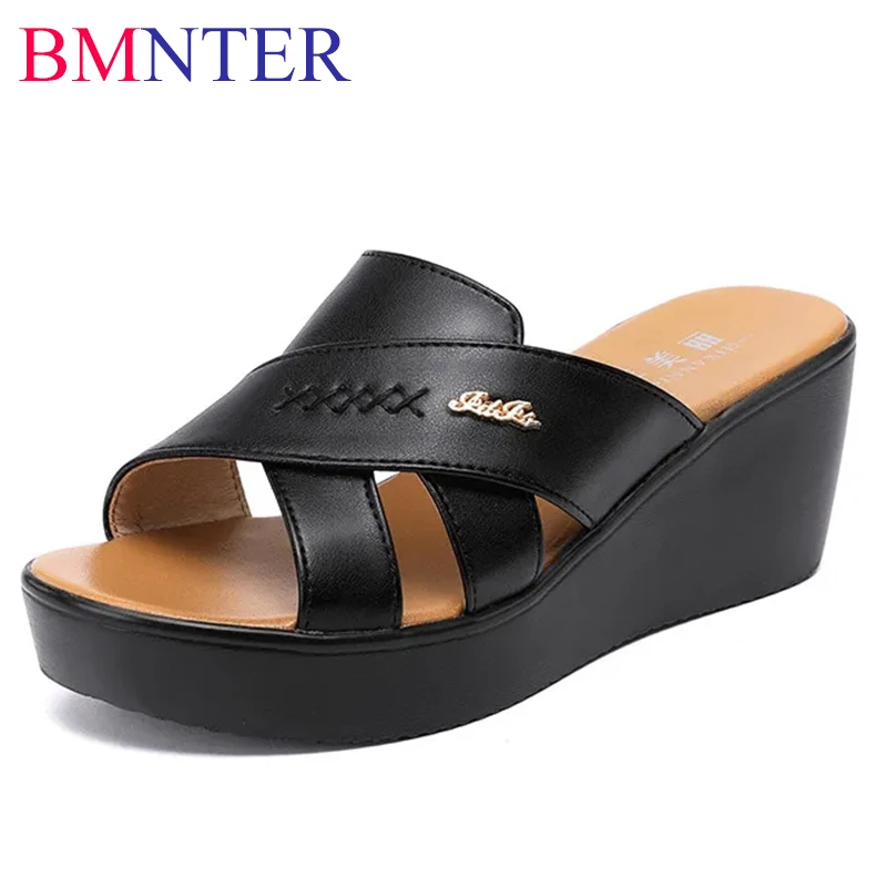 

Open Toe Platform Wedges Slippers Summer Shoes 2023 Casual Daily High Heels Slides Women for Office Plus Size 33-43