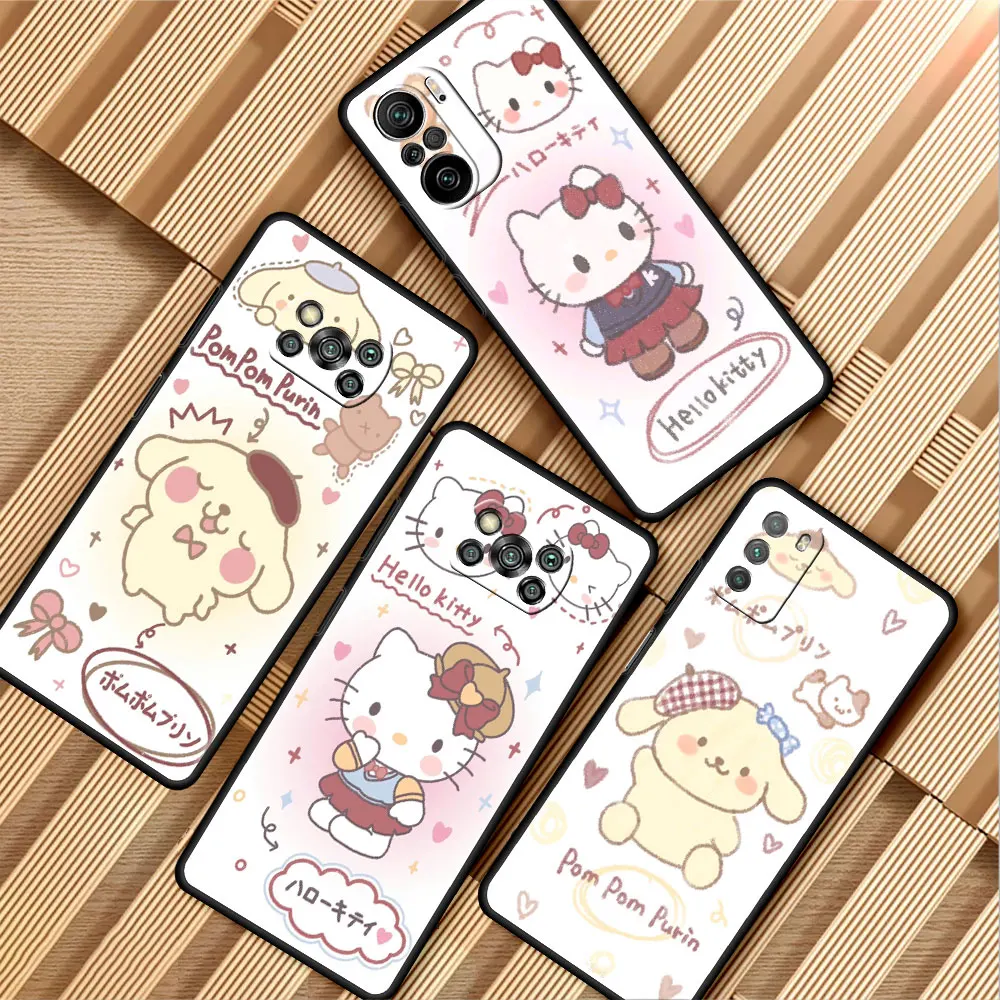 

Cute Pompom Purin Case For Xiaomi Poco X3 X4 F3 F4 GT M4 M3 Pro F1 Cover for Mi 11T 11 lite 5G Note 9s 10 8 Phone Fundas