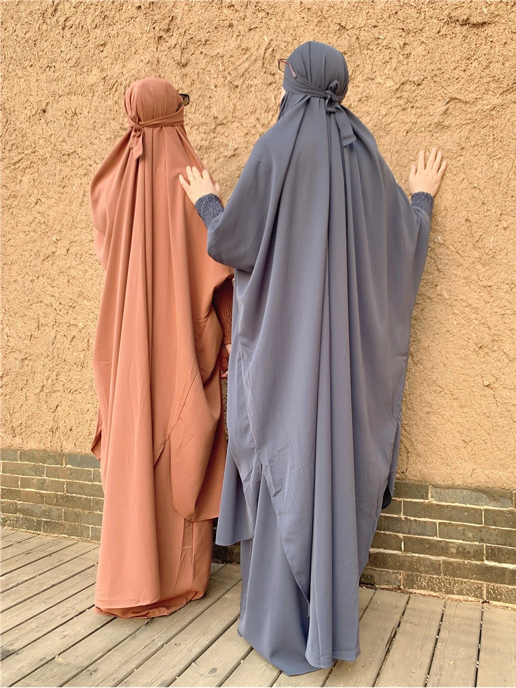 Женская мусульманская молитвенная одежда простой комплект из 2 частей Jilbab Nida с
