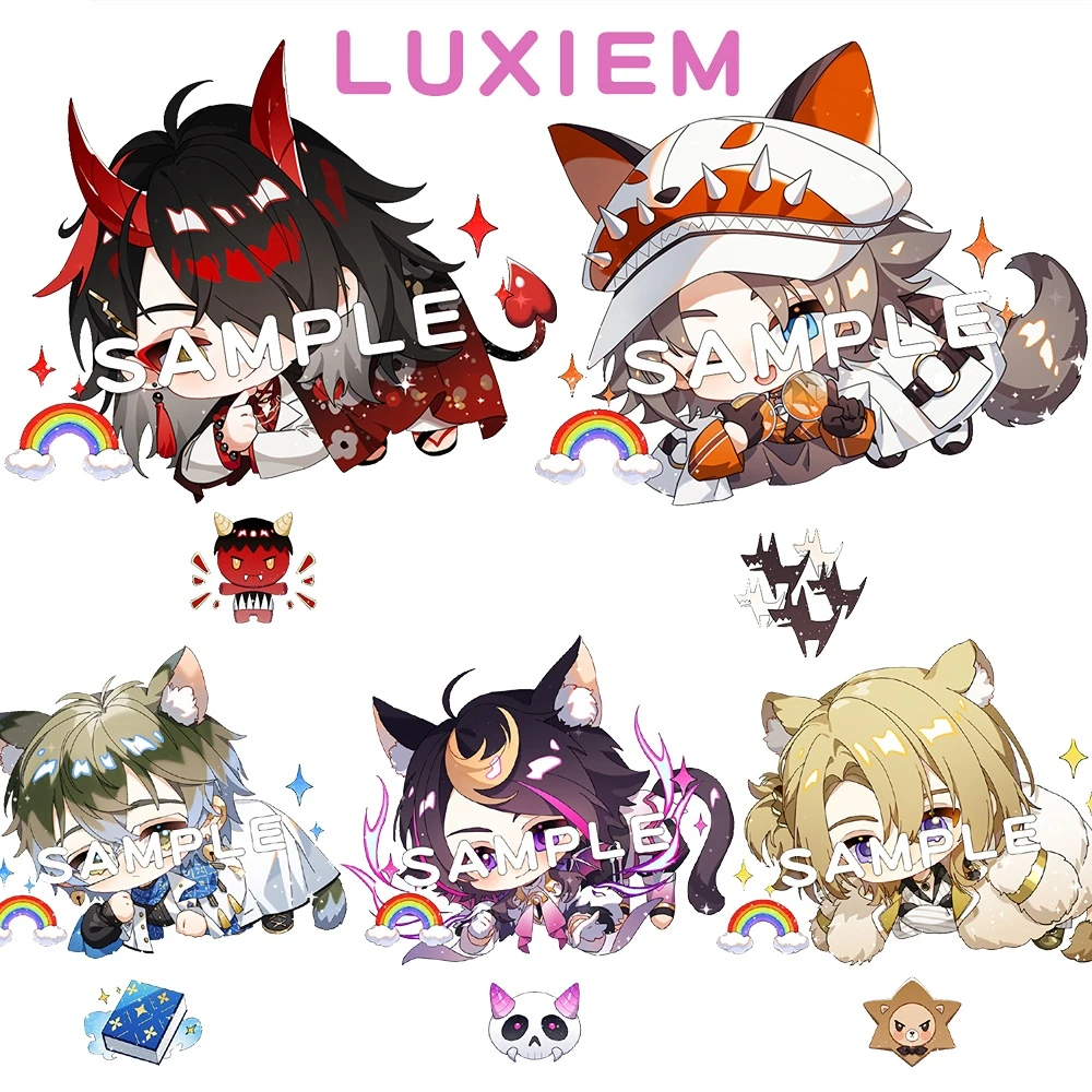 

Anime Hololive VTuber Luxiem Figures Keychain Acrylic Keyring Shu Mysta Luca Ike Vox Collection Fans Gifts New Style Key Chains