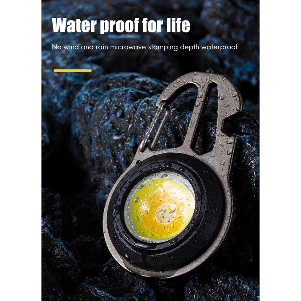 

Multifunctional COB LED Mini Light Broken Window Hammer Wrench Small Bottle Opener Keychain Work Lights Emergency Light