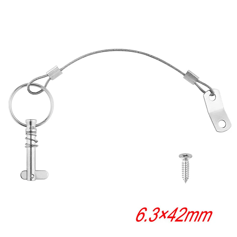 

1PCS 6.3mm 1/4 inch Quick Release Pin with Lanyard for Boat Bimini Top Deck Hinge Marine hardware Stainless Steel 316