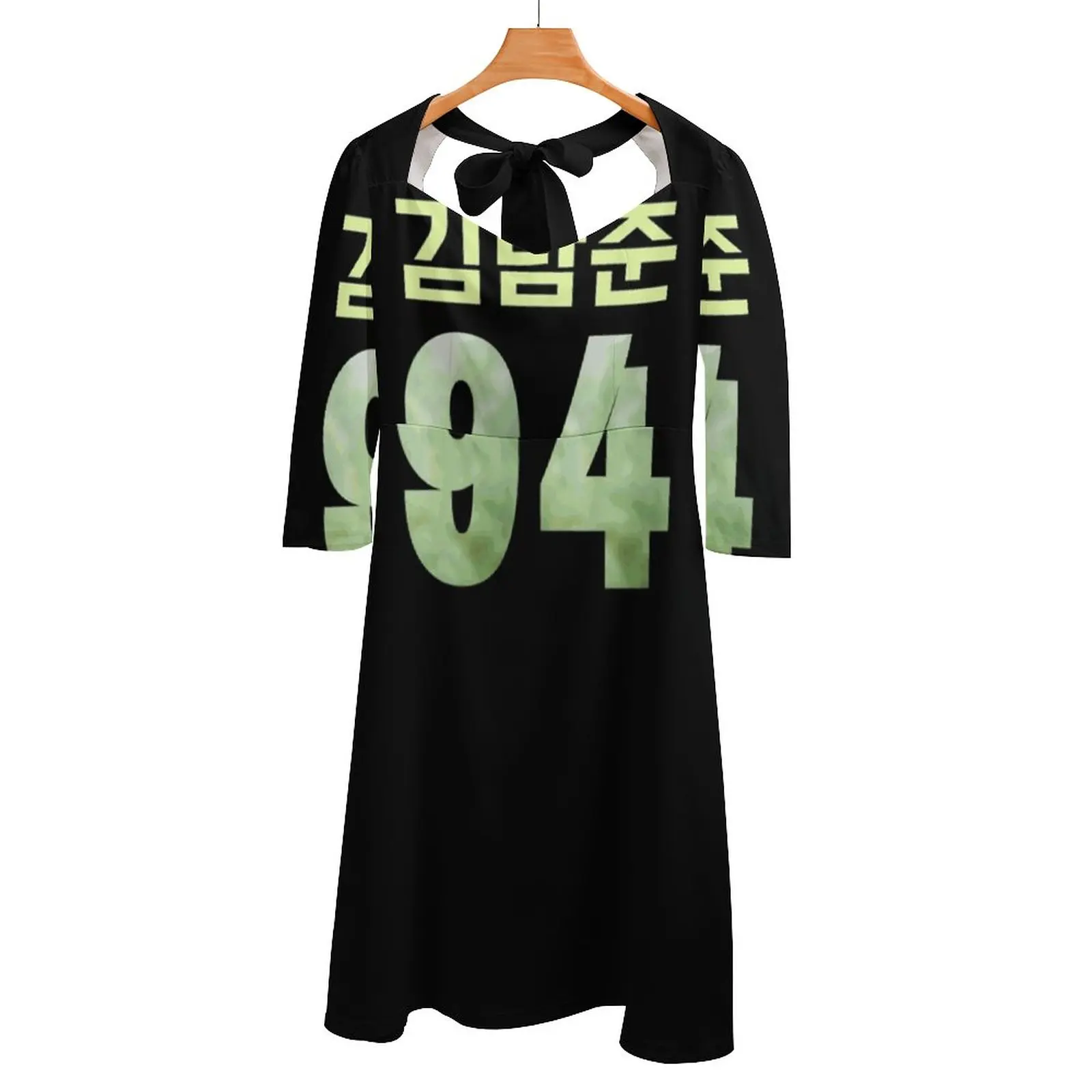

Kim Namjoon 94 ( Rm Of ) In Hangul / Korean Back Lacing Backless Dress Square Neck Dress New Elegant Women Waist Tight Dress I
