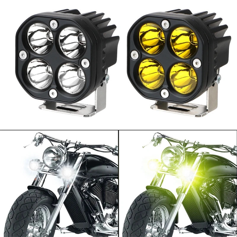 

Motorcycle Driving Lights White/Yellow Square Spotlight For 4x4 Offroad Tractors 3 Inch Led Work Light Bar Car Fog Lamp 12V 24V