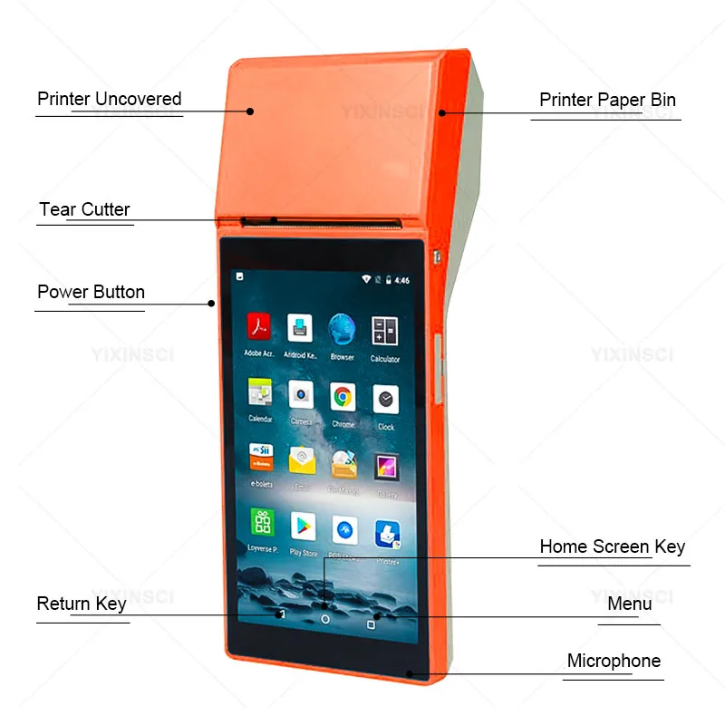 Новый PDA Android 8 1 POS терминал портативный принтер Термальная машина платеж чеков 58