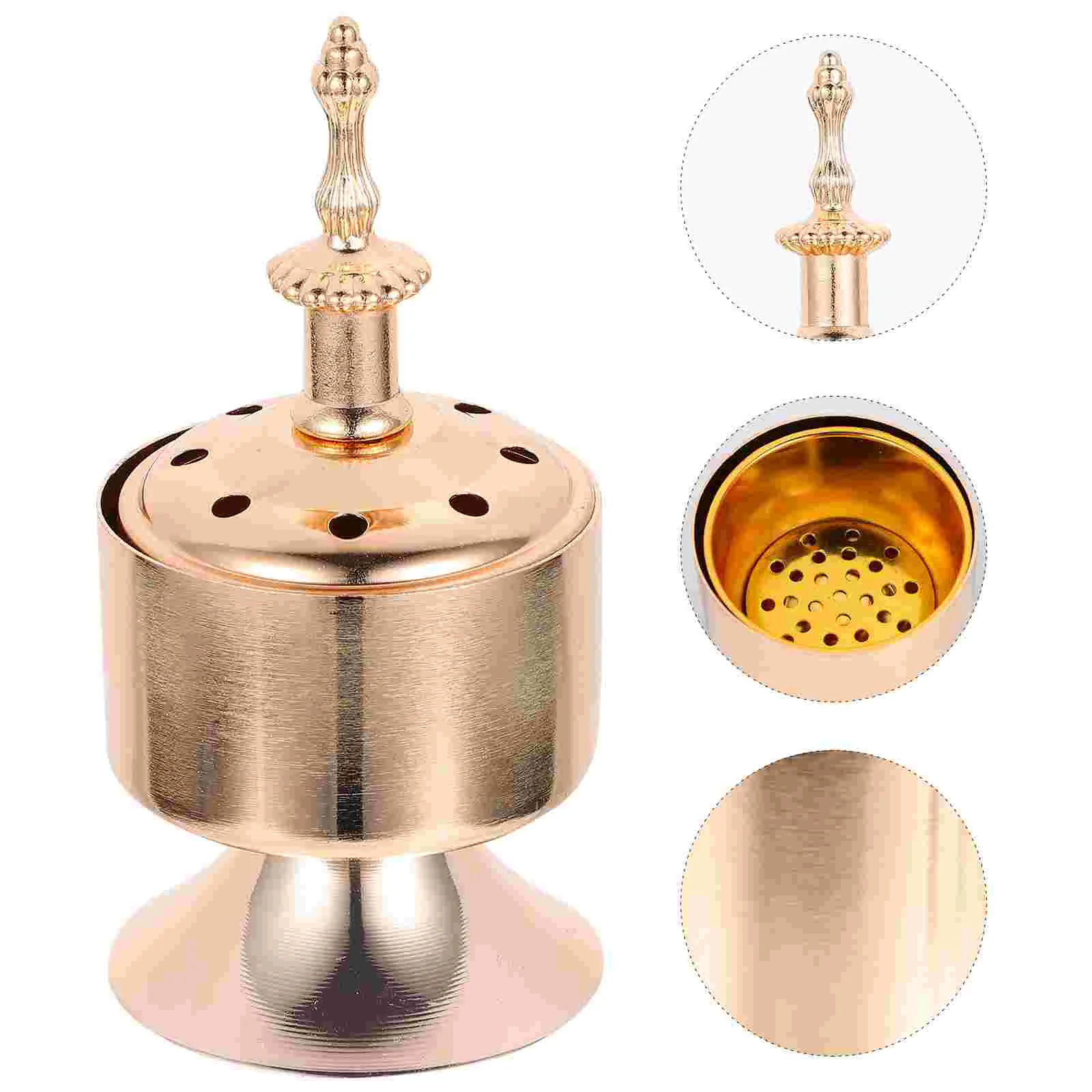 

Burner Holder Bakhoor Frankincense Waterfall Insence Censer Charcoal Arabian Cones Metal Stickflowing Water Insense Ash Bowl