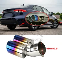 for toyota 2020 corolla le curved 2 rear exhaust pipe tail muffler dual tips auto muffler modified universal car exterior