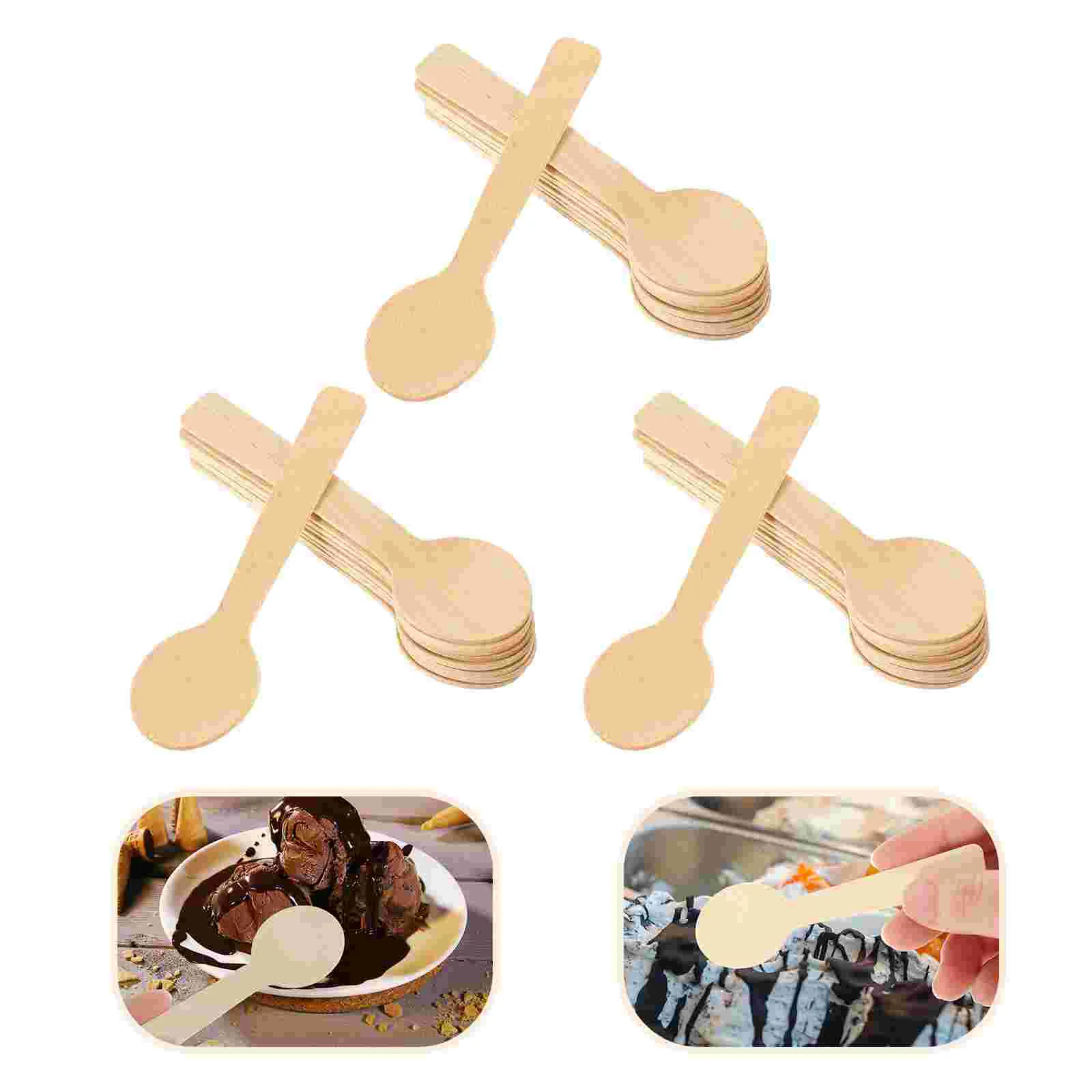 

100 Pcs Stirring Spoons Mixing Coffee Scoop Unique Food Serving Tasting Ice Cream Dessert Small