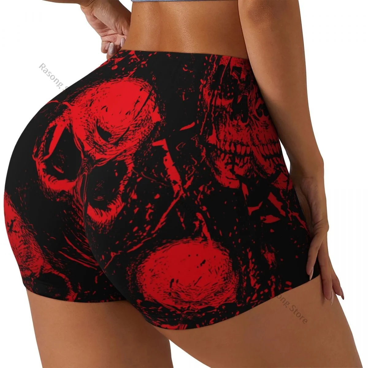 Женские спортивные шорты Sinister Skulls красные