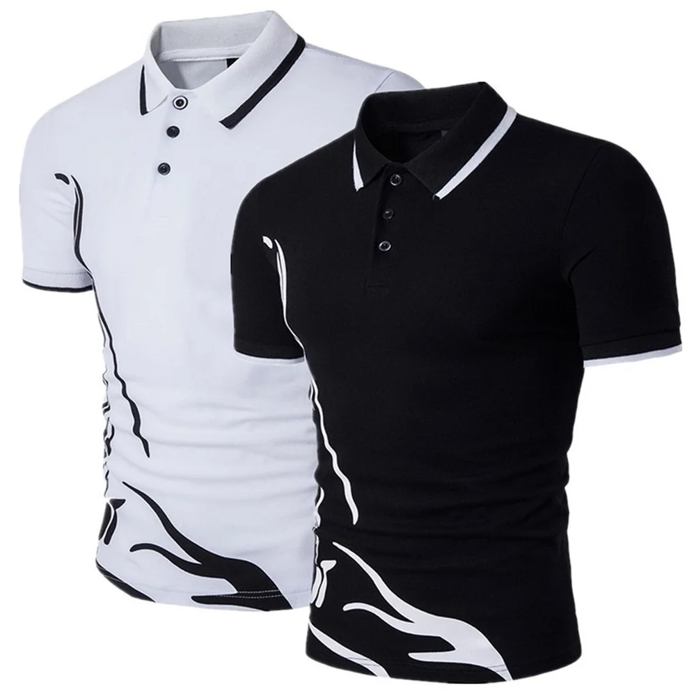 

Summer Fashion Men's New 2023 Lapel Printed Short -sleeved POLO Shirt