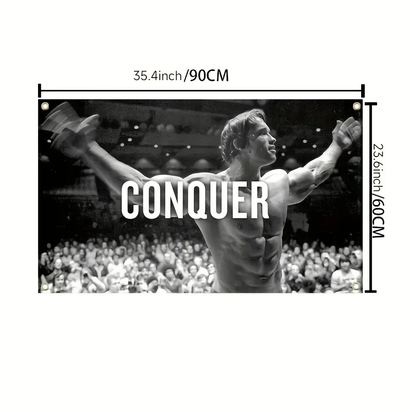 Фото 3x5 футов Арнольд Шварценеггер Conquer тренажерный зал флаг любой размер мотивация бодибилдинг настенное украшение флаг предметы домашнего декора №3
