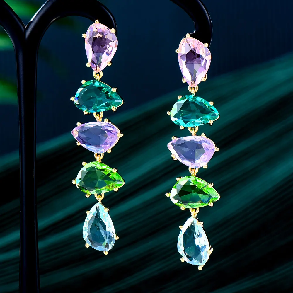 

GODKI Trendy Multicolor Bowknots Earrings For Women Wedding Party Dubai Bridal Jewelry boucle d'oreille femme Gift Jewelry