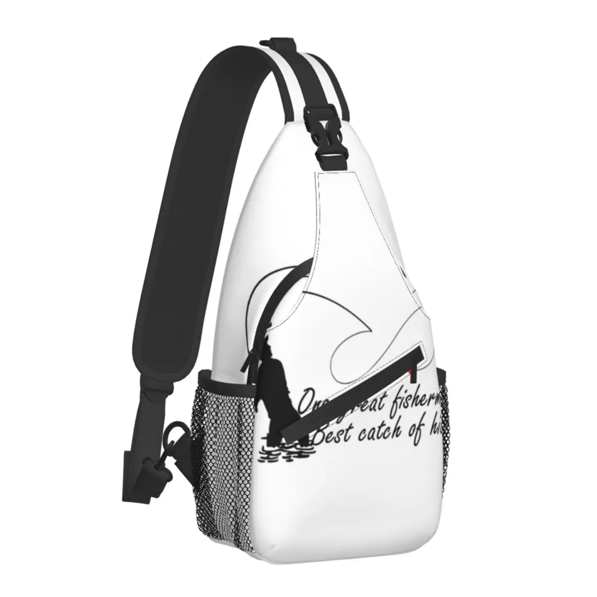 

One Great Fisherman Chest Bags Best Catch of His Life Cycling Shoulder Bag Casual Graphic Design Small Bag University Sling Bags