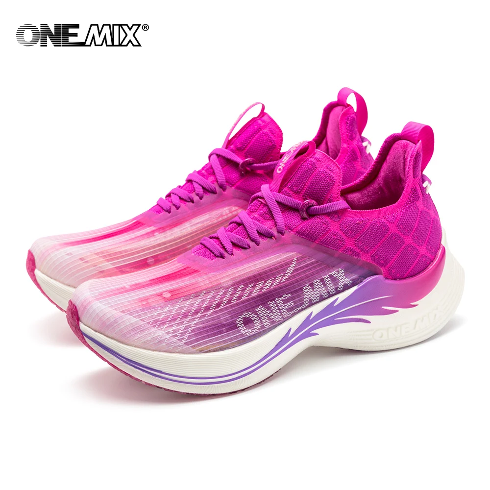 Onemix 2022 New Style Breathable Mesh Running Shoes For Summer Autumn Sports Women Sneakers Man Athletic Soft Carbon Fibre Plate