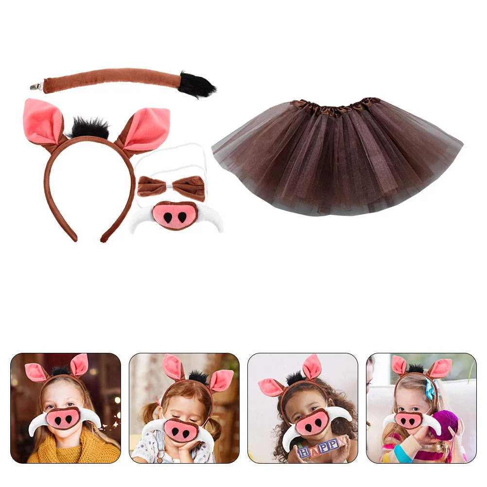 Warthog Headband Pig Accessories Costume Kids Boys Piggy Performance Props Toddler