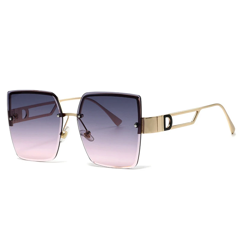 Очки солнцезащитные унисекс квадратные градиентные без оправы UV400