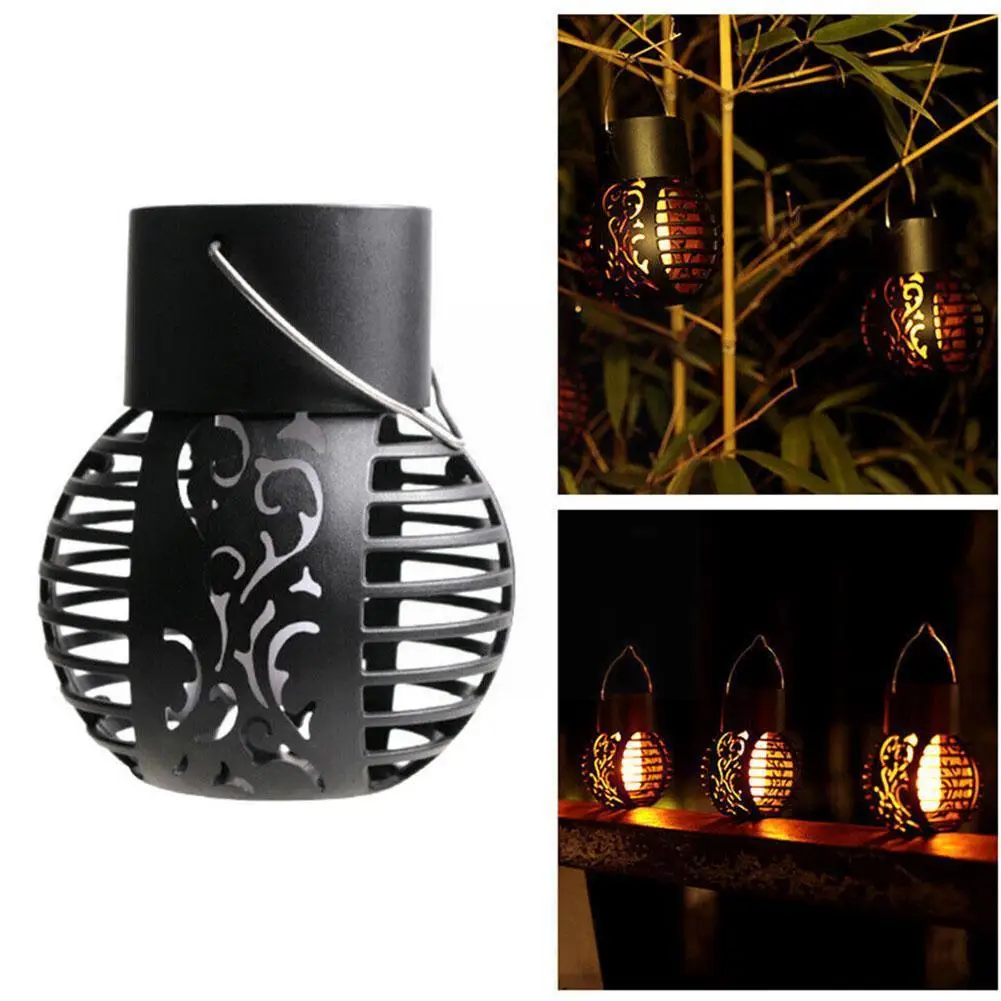 

1Pc LED Solar Light Outdoor Garden Lamp Waterproof Effect Solar Yard Lamps Flame Landscape Ball Flickering Hanging Lantern K6E0