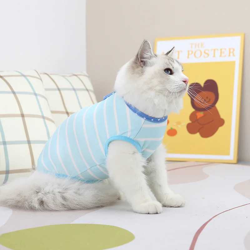 

ZOOPEEN pet kit летняя новая милая полосатая жилетка в горошек футболка модная повседневная удобная домашняя одежда для кошек и собак украшение