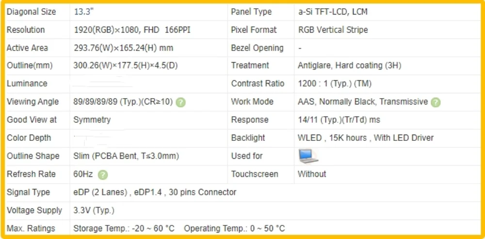 N133HCG-G73 N133HCG G73 FHD 1920x1080 13.3 дюймовый экран ноутбука ЖК-экран IPS без сенсорной панели
