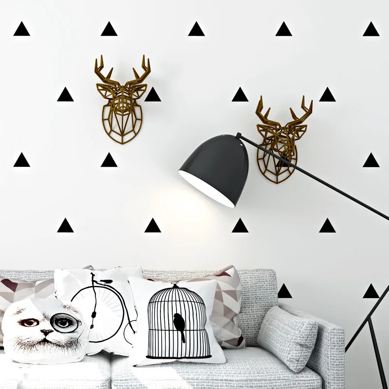 

Nordic style wallpaper ins modern simple geometry black and white triangle living room bedroom TV background wall wallpaper