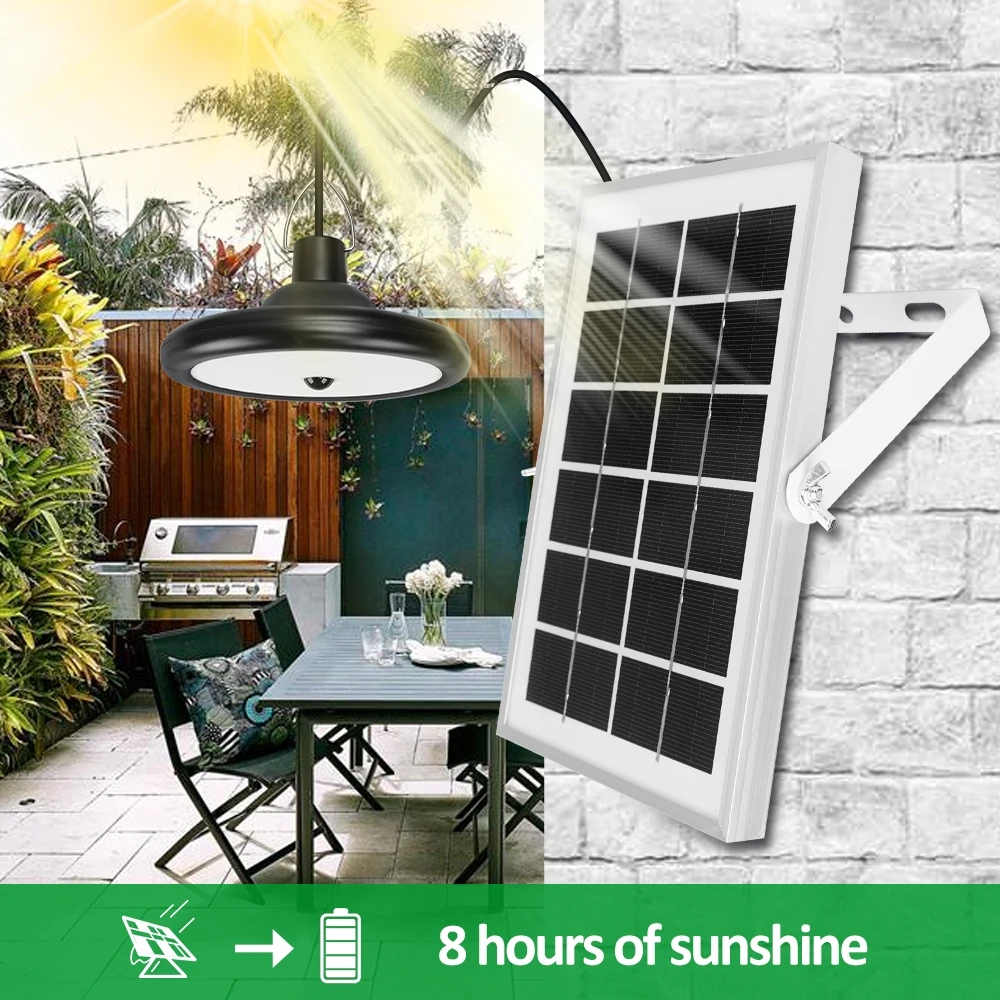 Подвесной светильник на солнечной батарее 56 светодиодов 120 Вт IP65