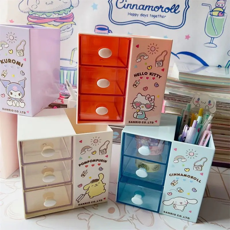 

Милый держатель для ручек Sanrio Hellokittyed My Melody, ведро для карандашей, милая мультяшная детская многофункциональная настольная коробка для хранения