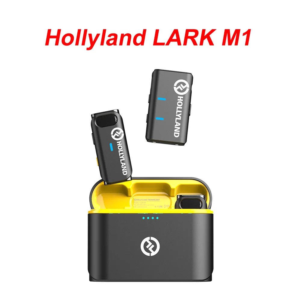 [해외] Hollyland 무선 라발리에 마이크  2.4GHz 충전 박스  DSLR 카메라  스마트폰  아이폰  안드로이드  150  LARK M1